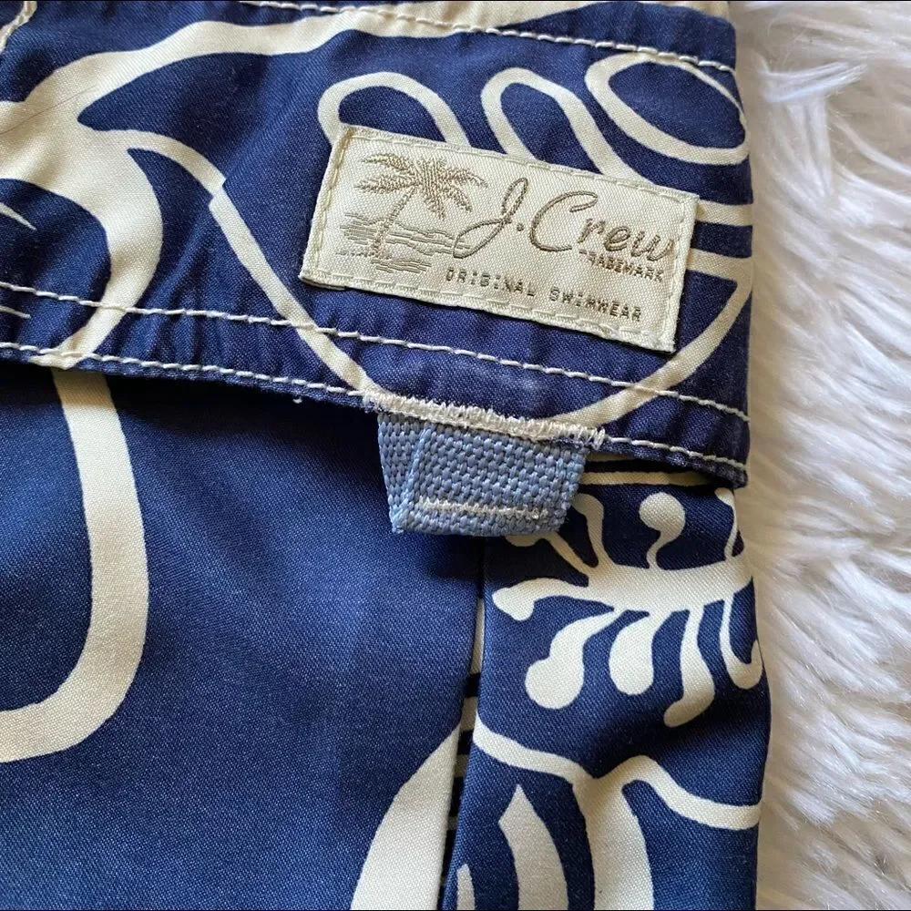 J. Crew‎ Board Shorts Swim Trunks Mens Size 34 Blue Floral